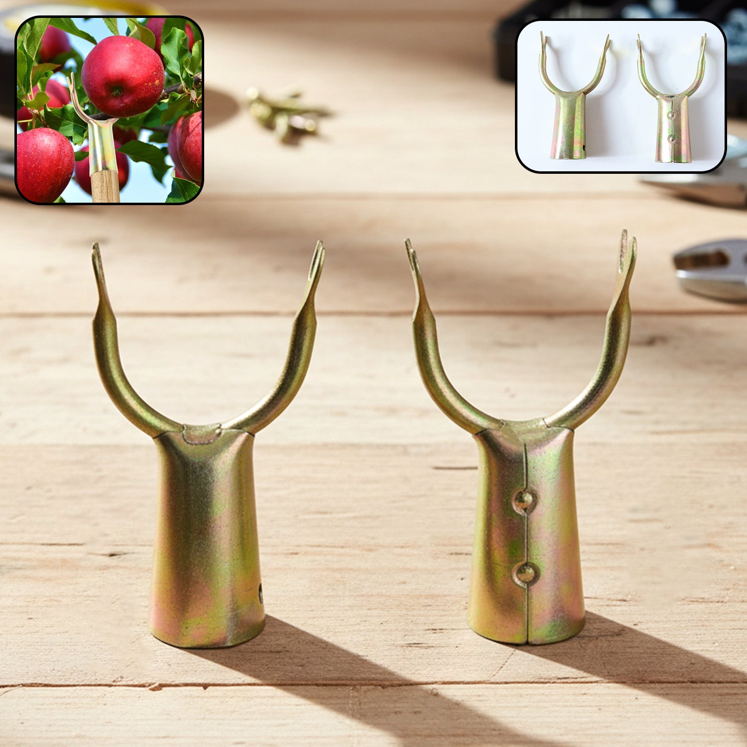 Fruit Plucker Tool Head Set - 2 Pc Manual Harvester Attachment - Happy Price - Image 1