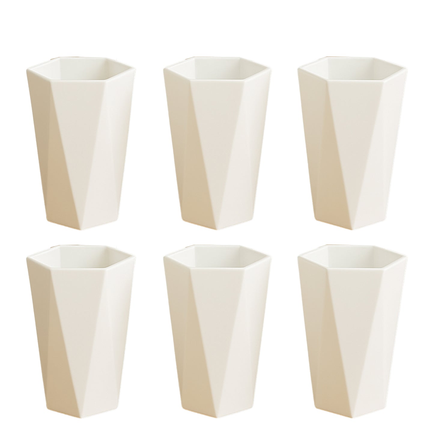 Hexagon Shape Plastic Drinking Glass Set (6 Pc) - Happy Price - Image 2