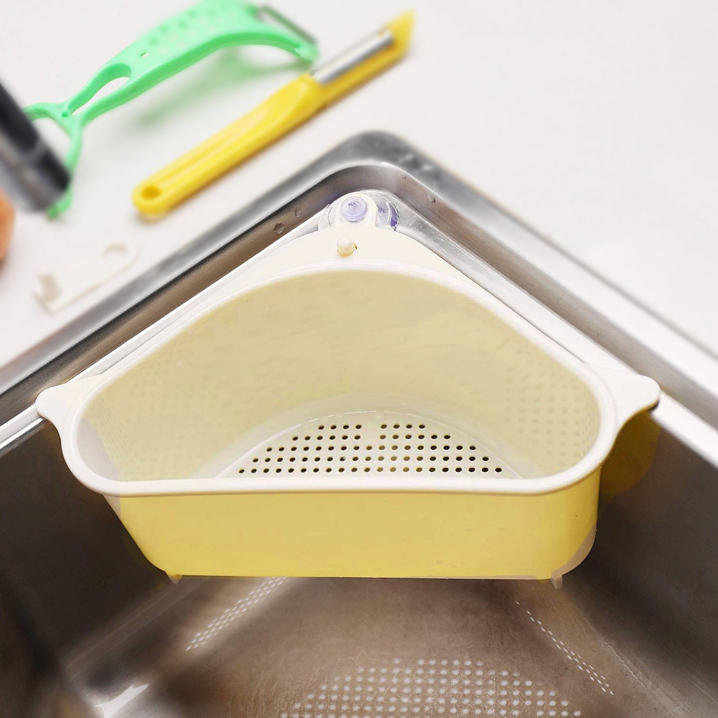 Triangular Multi Functional Drainer Shelf Sink Storage Holder - Happy Price - Image 2