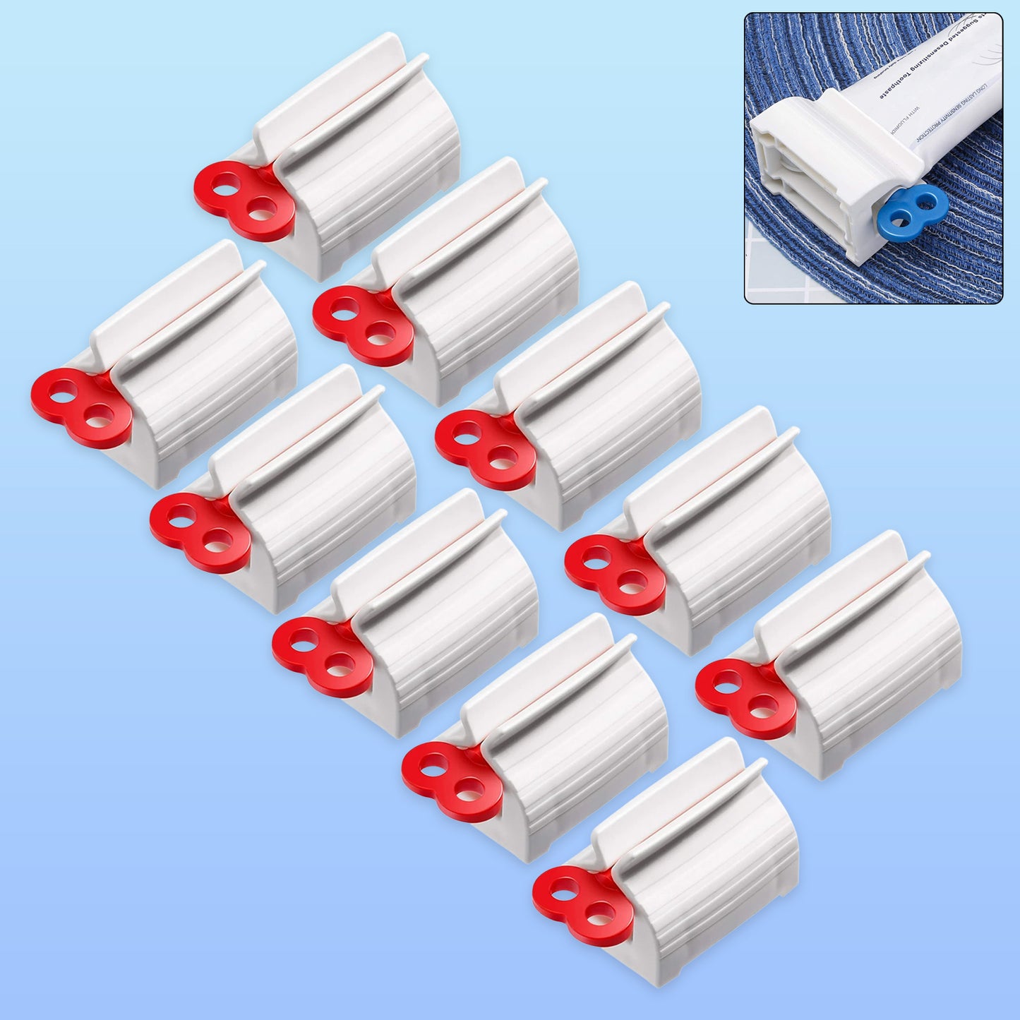 10 Pc Plastic Tube Squeezer Dispenser Set for Toothpaste & Creams - Happy Price - Image 7