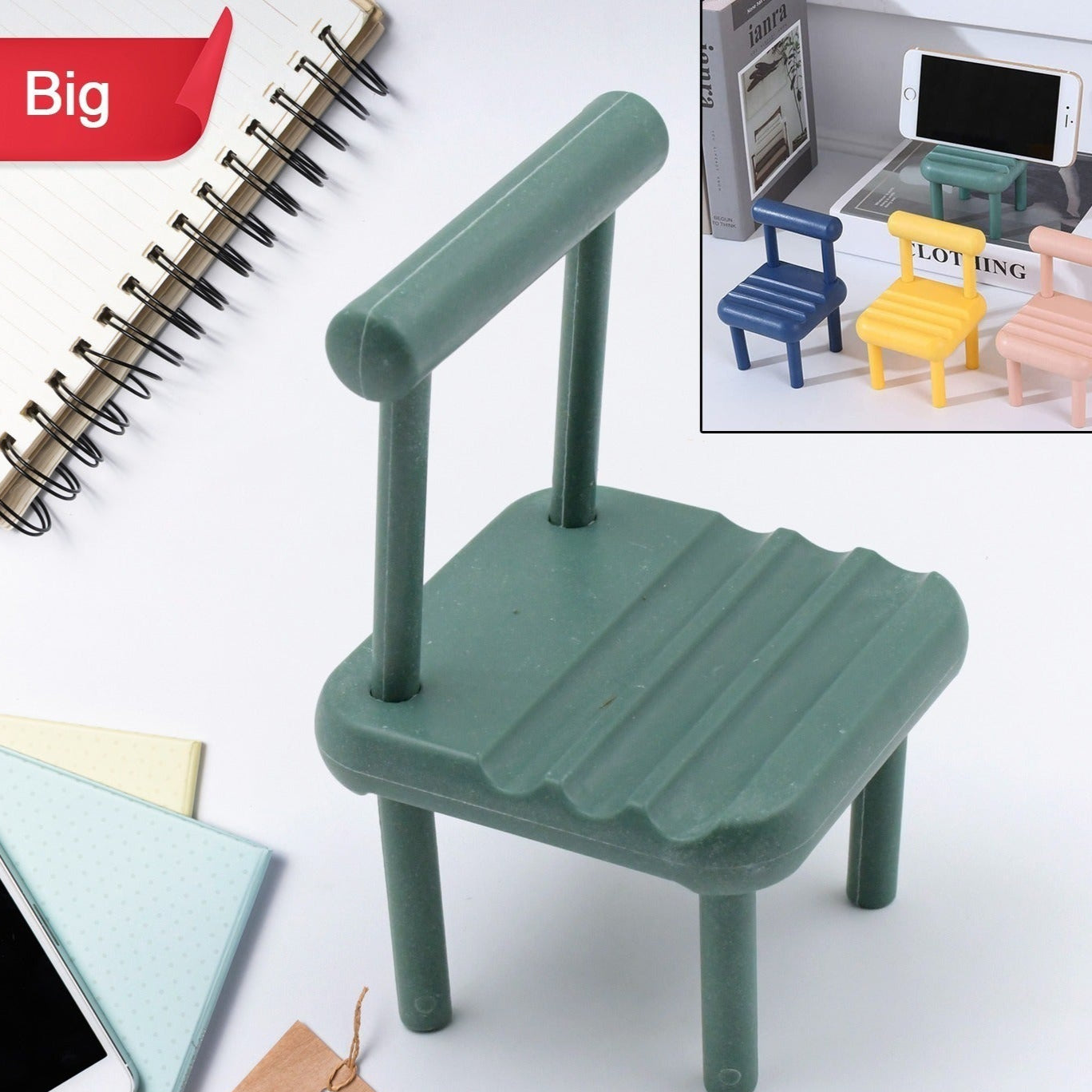Mobile Phone Holder Mini Chair Cell Phone Stand Portable Smartphone Dock Cellphone Holder For Desktop Design Compatible With All Mobile Phones (1 Pc) - Happy Price - Image 1