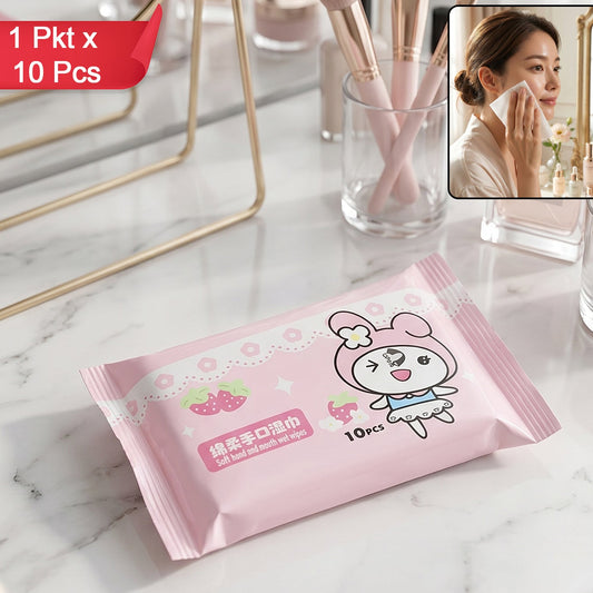 Cartoon Print Soft Wet Wipes - 10 Pieces Per Pack - Happy Price - Image 1