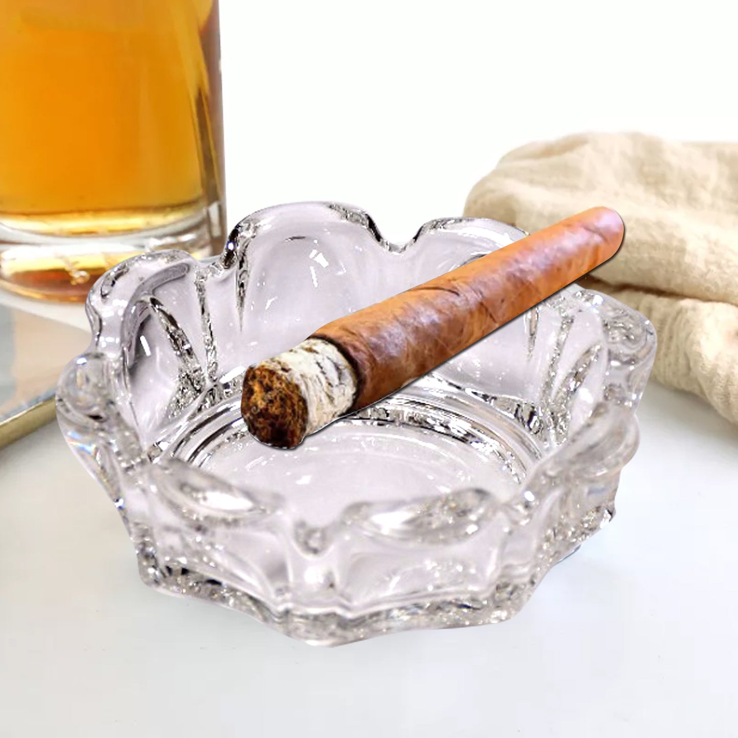 Sanford Cigar Cigarette Ashtray Round Tabletop For Home Office Indoor Outdoor Home Decor - Happy Price - Image 3