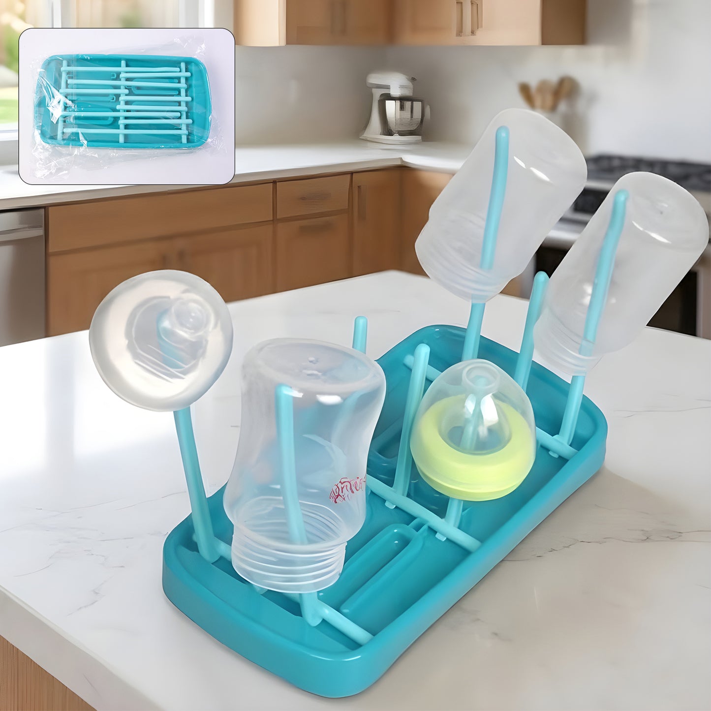 Baby Bottle Drying Stand with Drip Tray - 1 Pc Set - Happy Price - Image 2