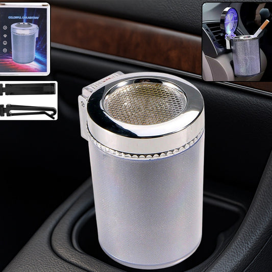 Premium Quality Led Illuminated Car Ashtray With Lid And Detachable Holder (1 Pc) - Happy Price - Image 1