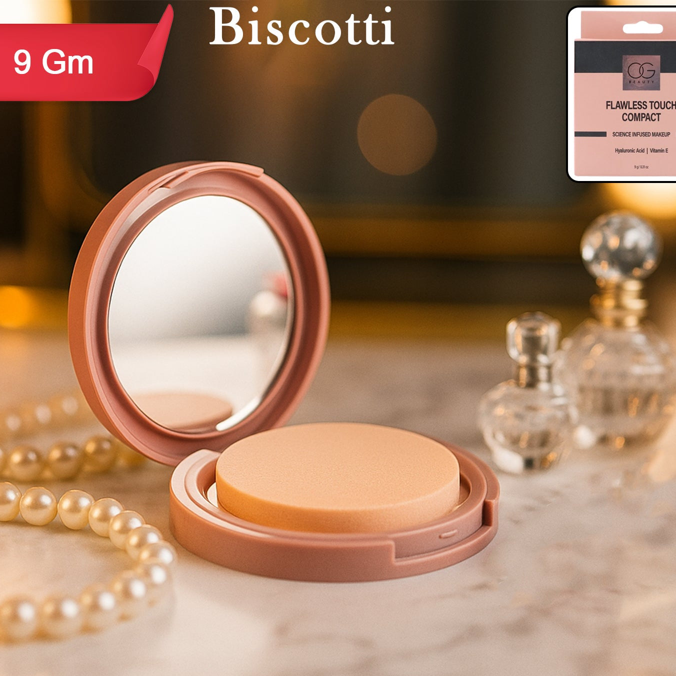 Flawless Touch Compact Powder - Brew Shade, 9 gm - Happy Price - Image 1