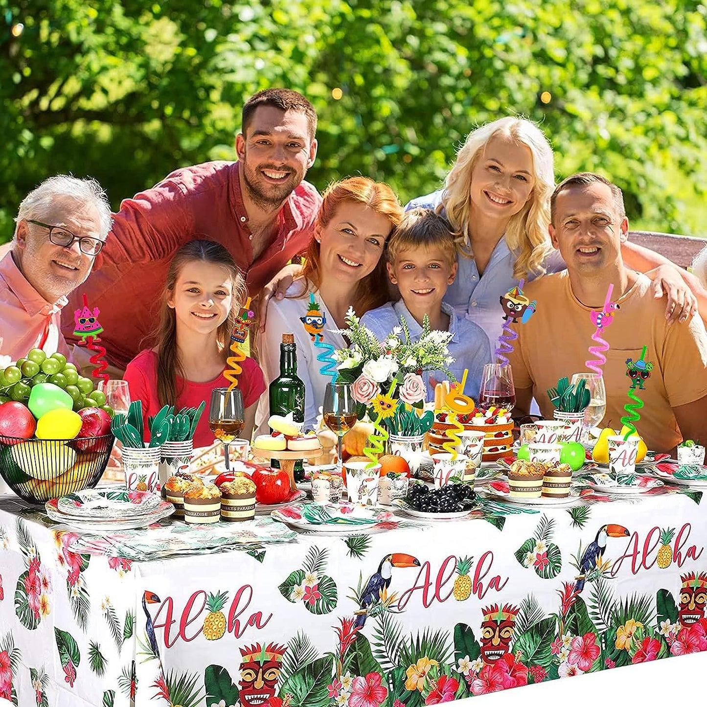 Reusable Straws Are Perfect For Kids Summer Parties. Plastic Straws Reusable Drinking Straws With Cartoon Decoration For Kids Birthday Party Favorsnbspor Other Summer Celebration (4 Pc Set) - Happy Price - Image 5