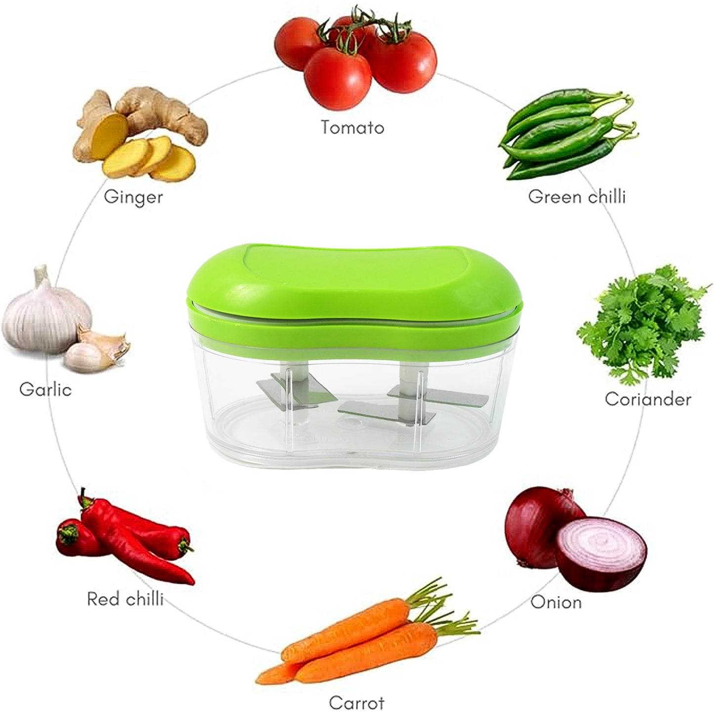 Manual Hand Push Garlic Cutter  Vegetable Chopper (1 Pc) - Happy Price - Image 3