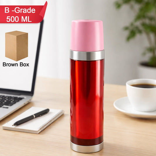 500ml Stainless Steel Vacuum Insulated Flask Bottle (1 Pc) - B-Grade - Happy Price - Image 1