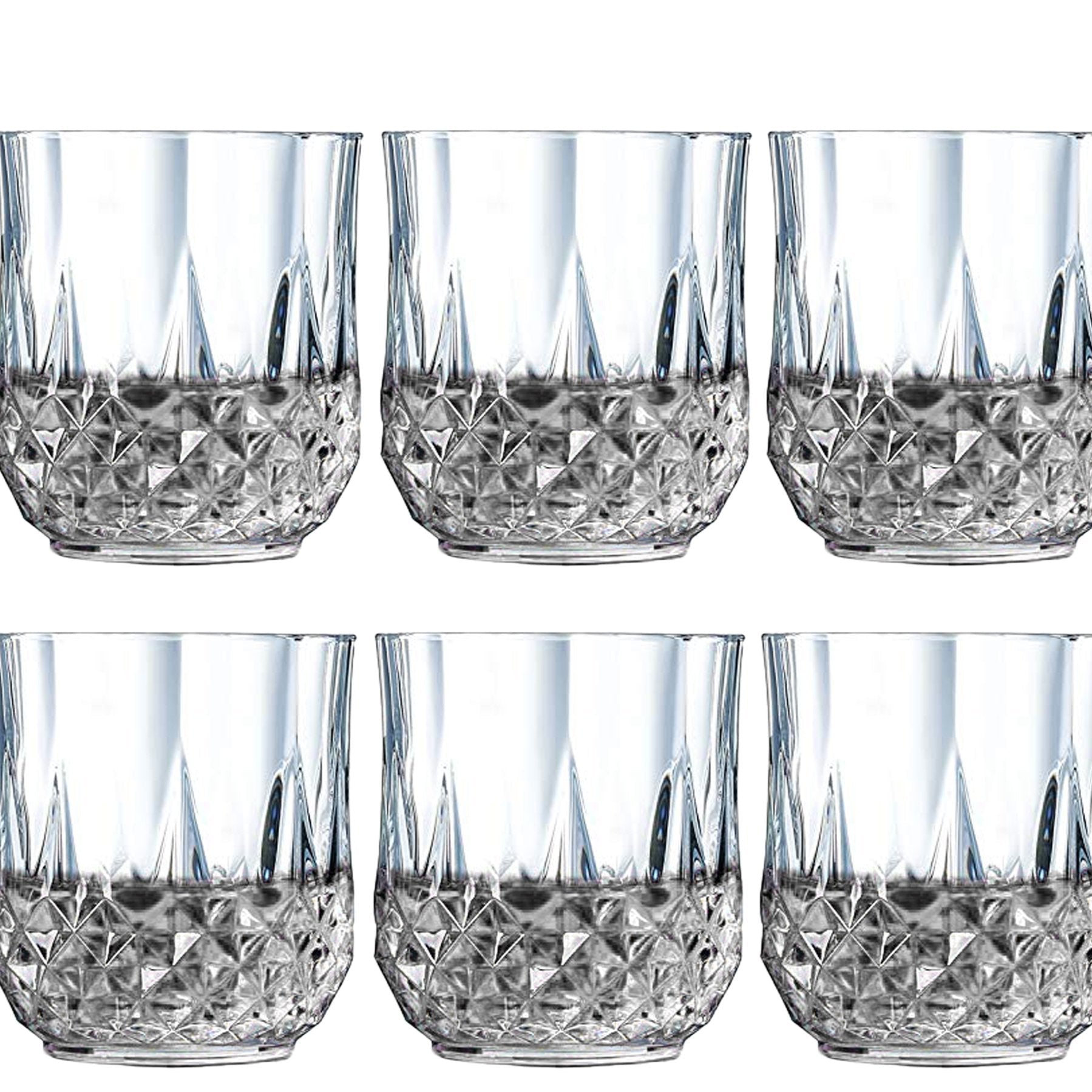 Heavy Unbreakable Stylish Look Fully Transparent Glasses Set 250ml (6pcs) - Happy Price - Image 1