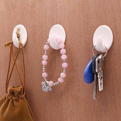 1544 Self Adhesive Plastic Wall Hook Set For Home Kitchen And Other Places (Pack Of 9) - Happy Price - Image 3