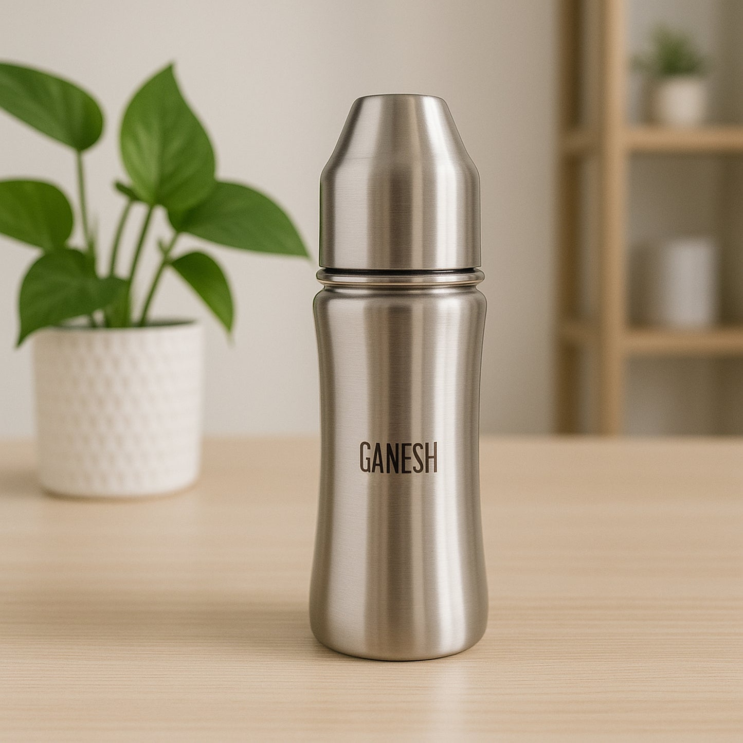 Ganesh Stainless Steel Baby Feeding Bottle Milk Bottle For New Born  Infants  Toddler Up To 3 Years Bfa Free (250 Ml Approx) - Happy Price - Image 3