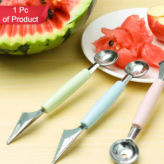 Multifunctional Stainless Steel Fruit Vegetable Pattern Carving Knife Peeler Corer Spherical Dig Ball Scoop Garnishing Dig Ball Spoon Kit. - Happy Price - Image 1