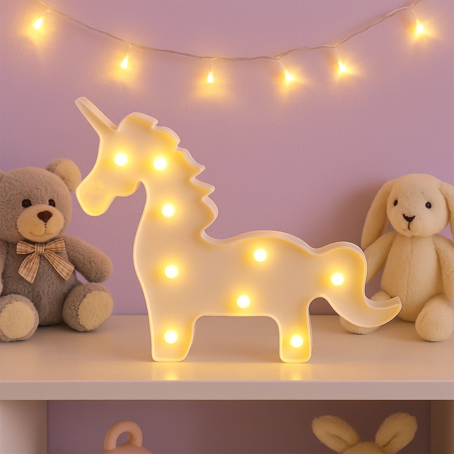 Unicorn Shaped LED Decorative Night Light (1 Pc) - Battery Operated for Kids Room - Happy Price - Image 6