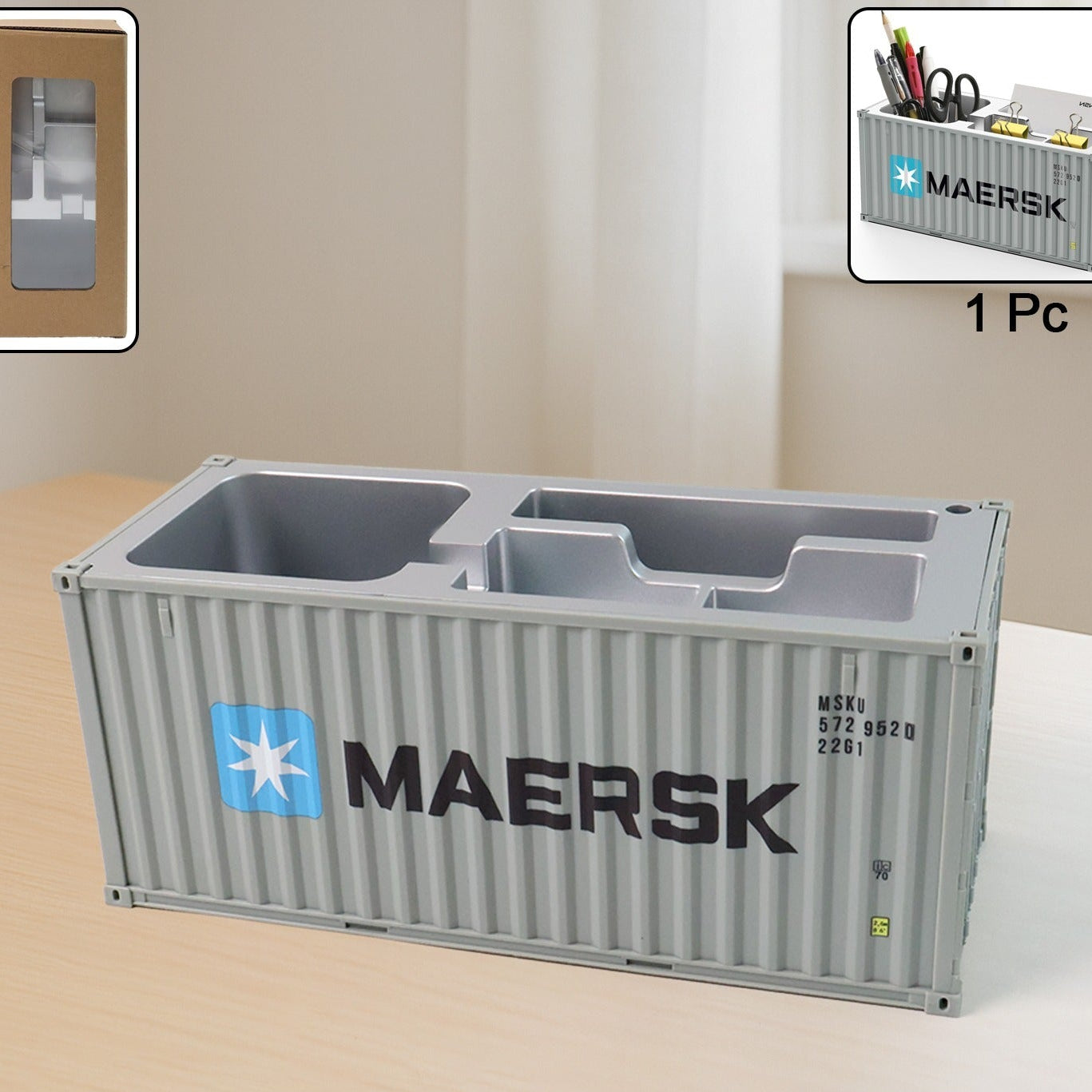 Container Style Multi-Compartment Desk Organizer (1 Pc) - Happy Price - Image 1