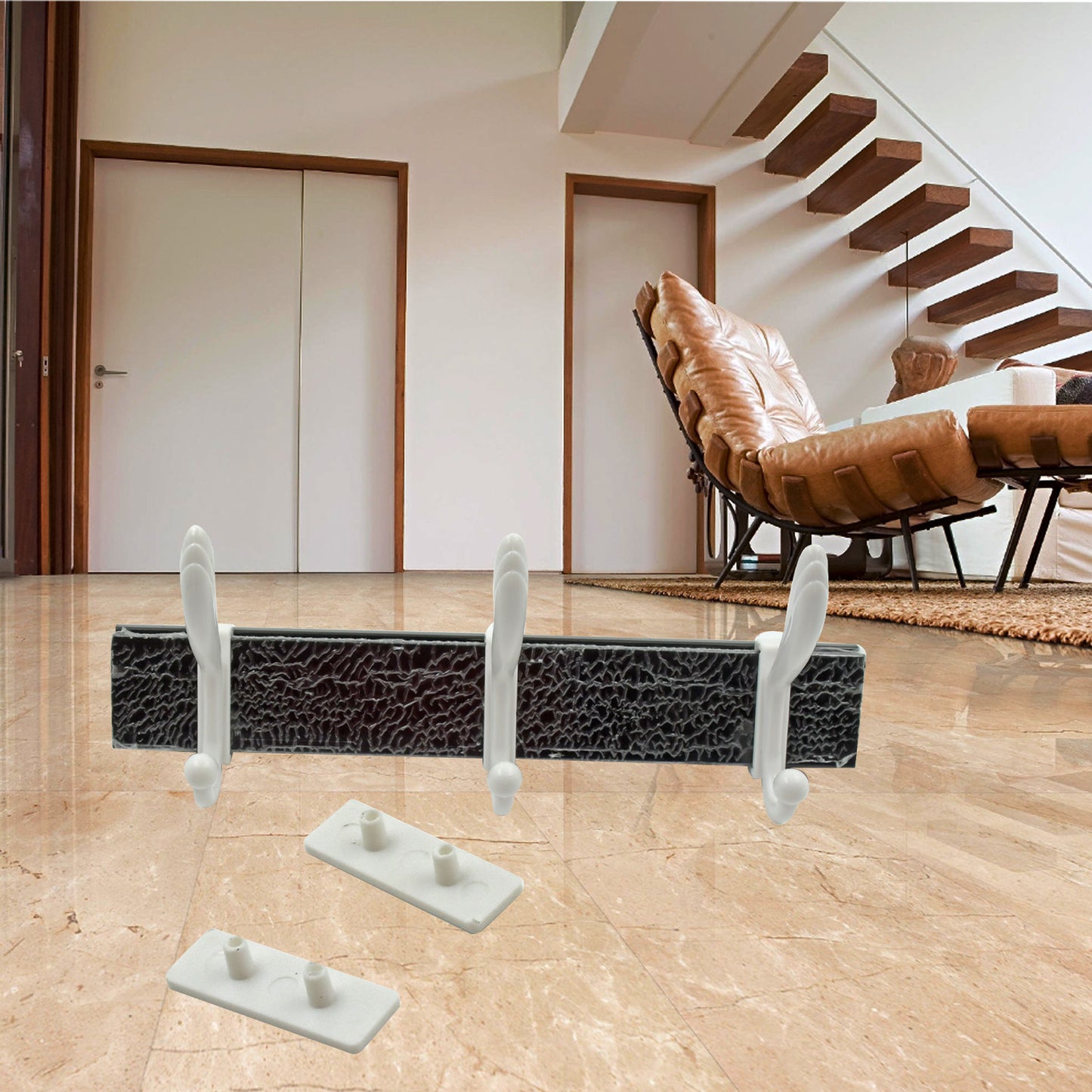 Cloth Hanger Wall Door Hooks Rail For Hanging Clothes For Hanging Hook Rack Rail Extra Long Coat Hanger Wall Mount For Clothes Jacket Hats 6 Hook - Happy Price - Image 4