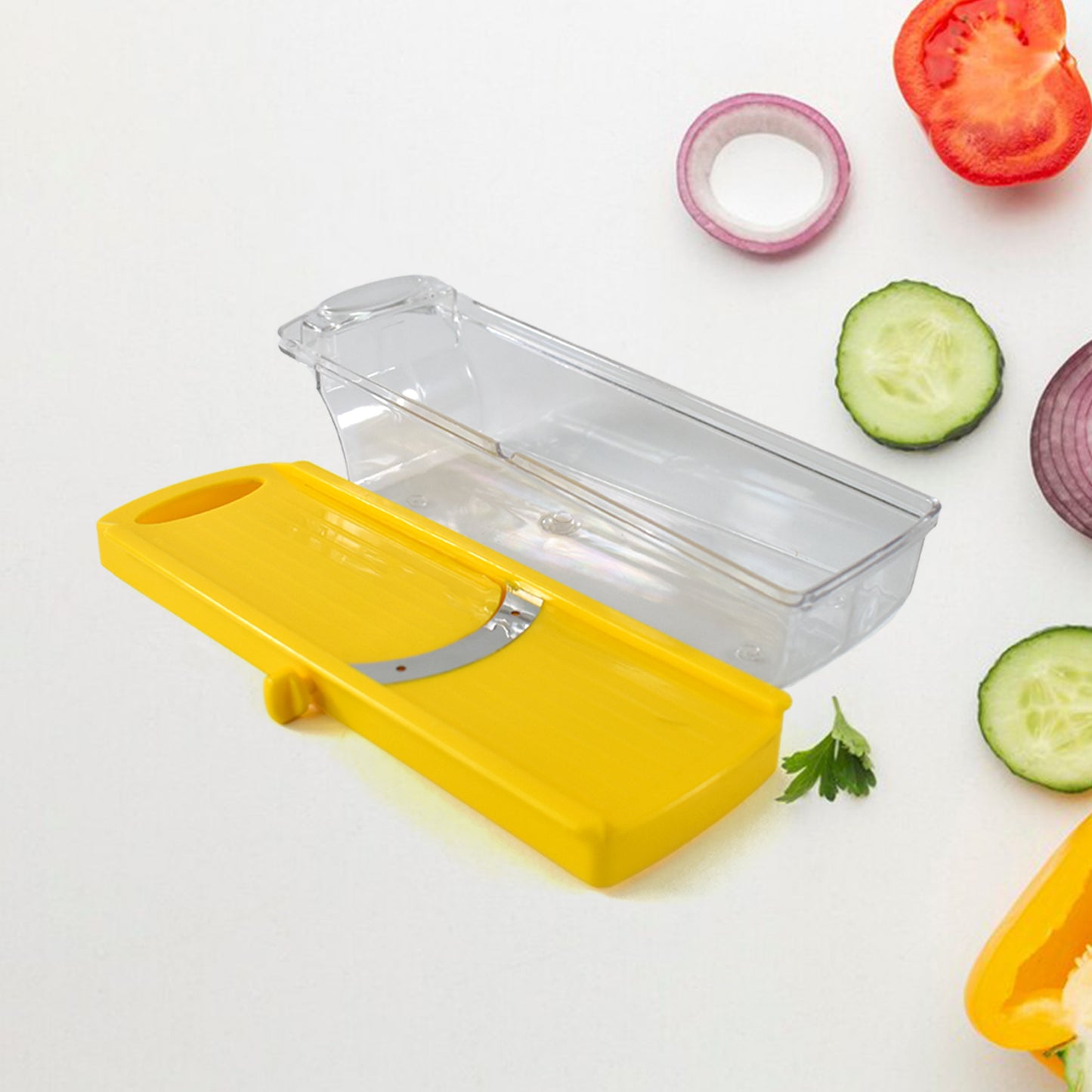 Big Multipurpose Vegetable And Fruit Slicer (Yellow  1 Pc) - Happy Price - Image 4