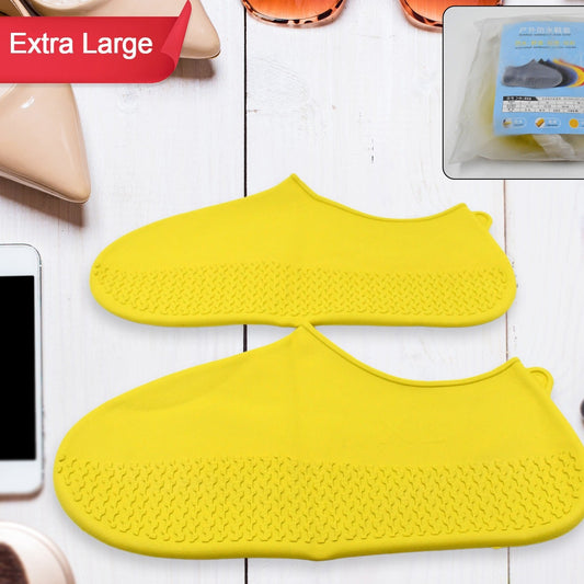 XL Yellow Reusable Silicone Shoe Covers - Waterproof & Anti-Slip (1 Pair) - Happy Price - Image 1