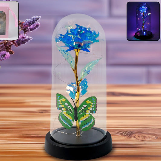 Led-powered Eternal Rose In Plastic Dome (1 Pc  Battery Not Included) - Happy Price - Image 1