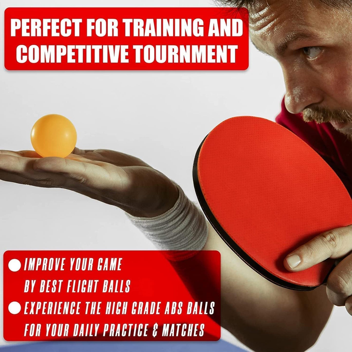 Konex Star Table Tennis Balls - 12 Pcs Set, 40mm Orange ABS Plastic - Happy Price - Image 6