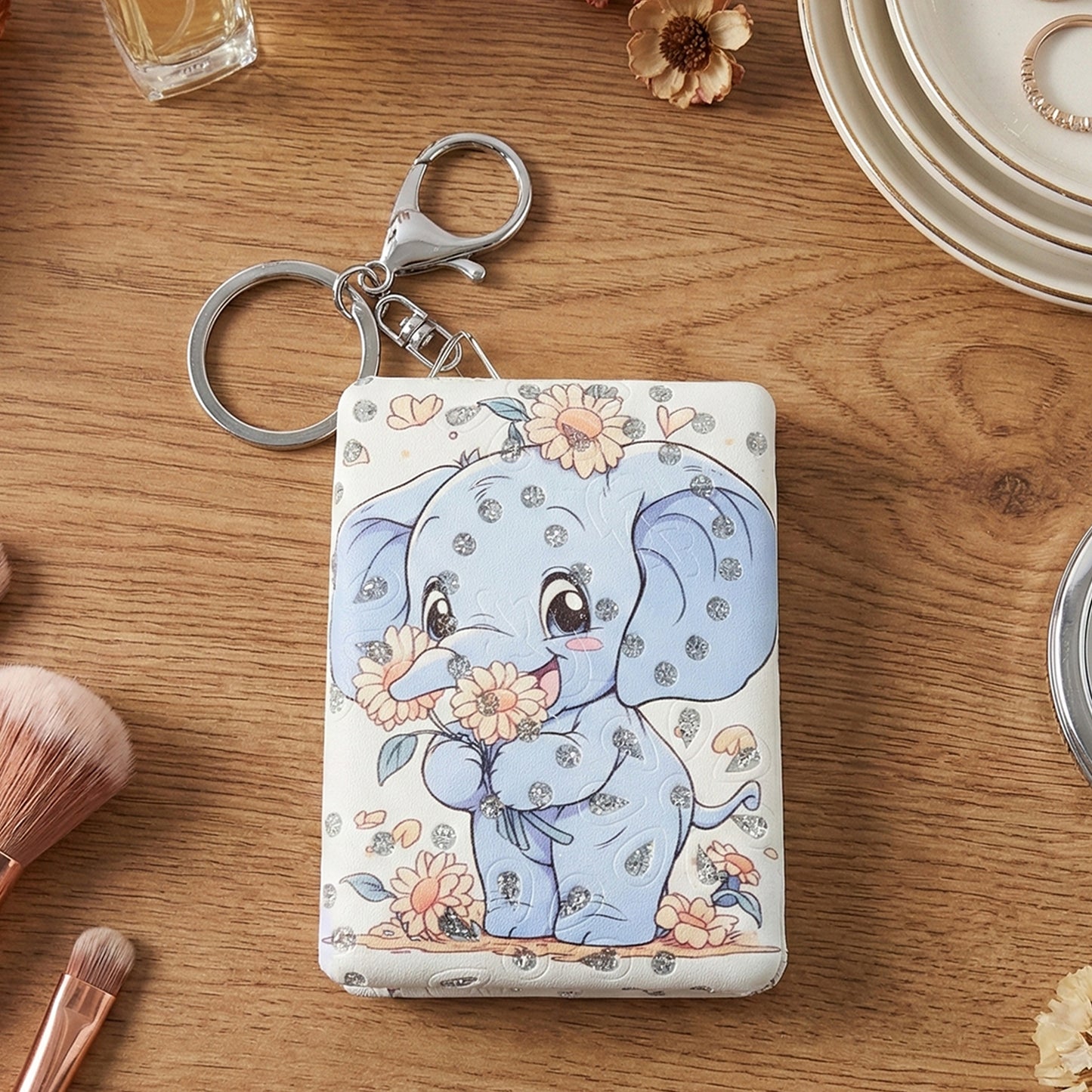 Cute Elephant Foldable Mirror Keychain (1 Pc) - Compact Travel Makeup Mirror - Happy Price - Image 4