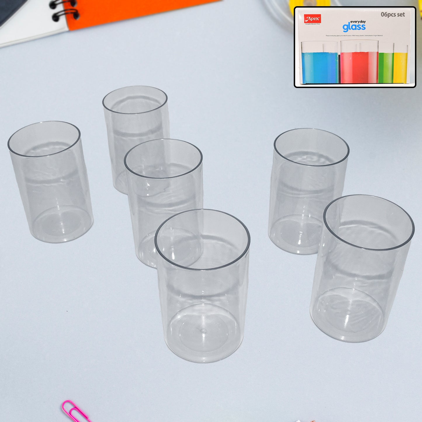 Apex Everyday Plastic Glass Set  6 Pieces Lightweight  Unbreakable - Happy Price - Image 2
