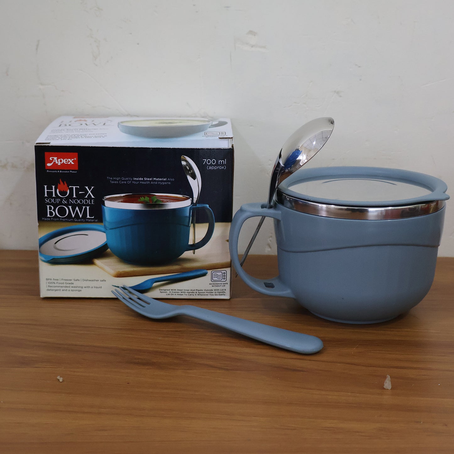 Apex Hot-X Insulated Soup Bowl (700 ML) with Lid & Utensils - Stainless Steel - Happy Price - Image 7