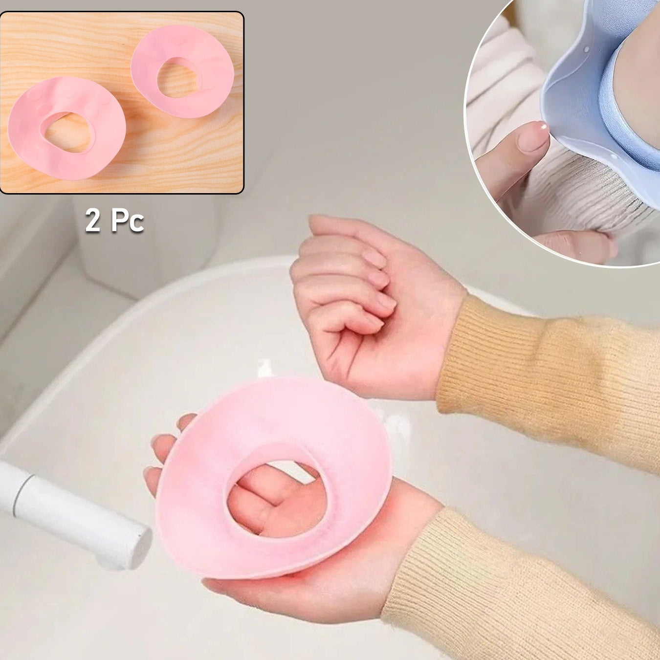 Silicone Wrist Water Stoppers - 2 Pc Set for Dry Sleeves - Happy Price - Image 1