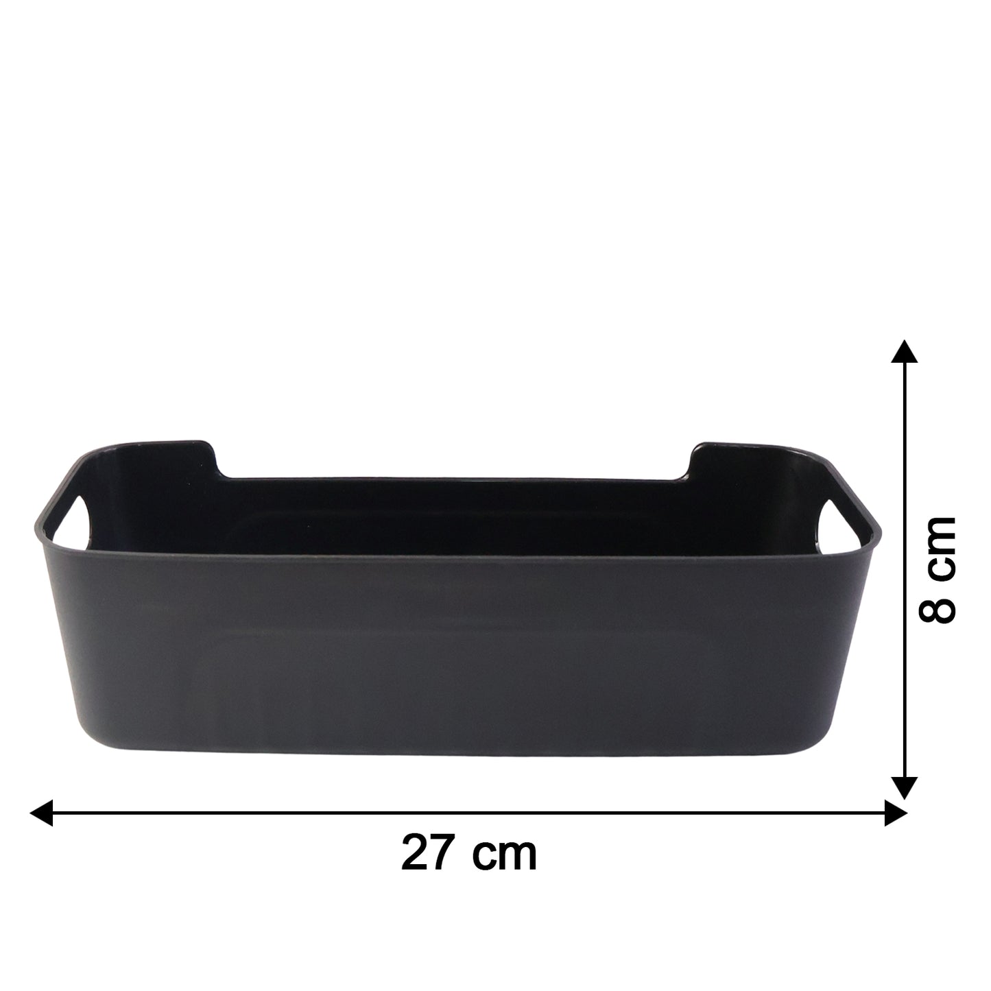 Set of 4 Black Plastic Storage Baskets with Handles - Happy Price - Image 6