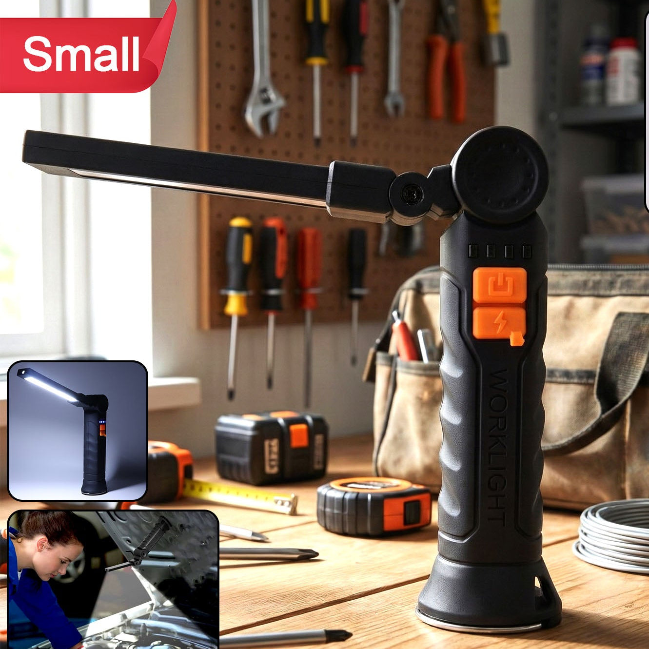 Compact Rechargeable LED Work Light with Flexible Arm & Magnetic Base - Happy Price - Image 1
