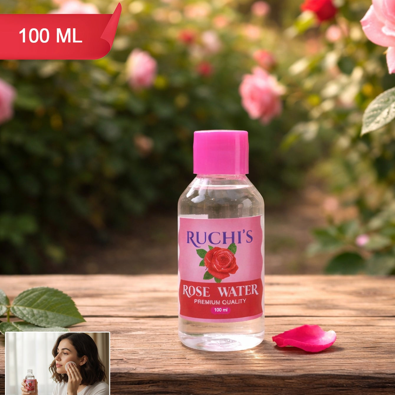 Premium Rose Water Skin Toner And Face Mist (1 Pc 100 Ml)
