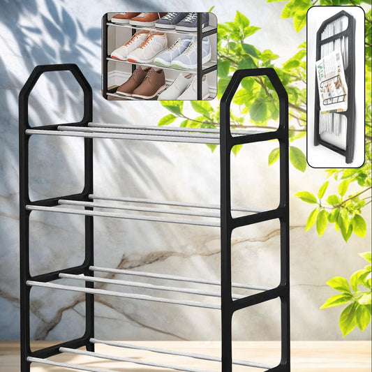4-Tier Folding Shoe Rack Organizer - Space-Saving Home Storage (1 Pc) - Happy Price - Image 1