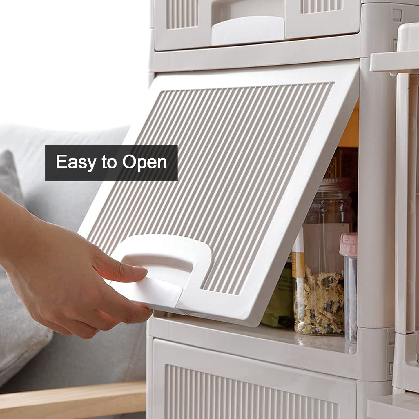 Multipurpose Storage Cabinet Storage Solutions Plastic Drawers  Multi Layer Wardrobe Storage Drawers  Foldable Multipurpose Drawer Units For Kitchen Bathroom Bedroom Cloth (4 Layer) - Happy Price - Image 5