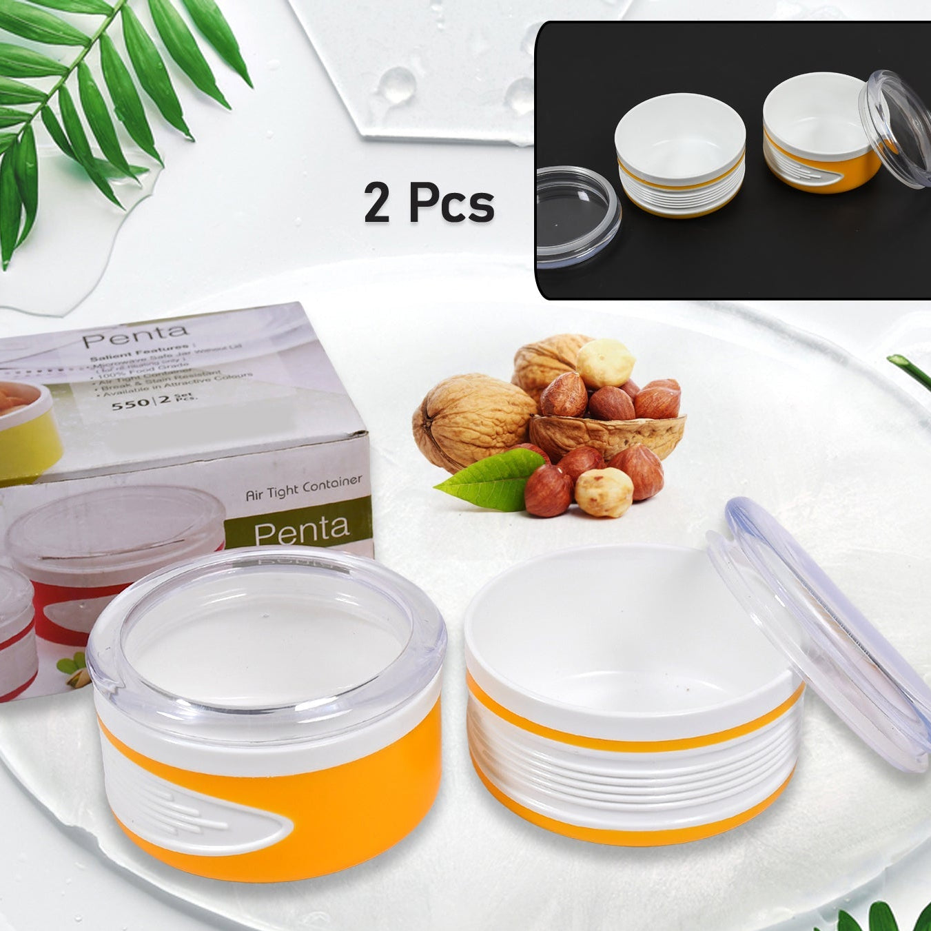 5273 Airtight Plastic Storage Container Set (2 Pieces 550ml)
