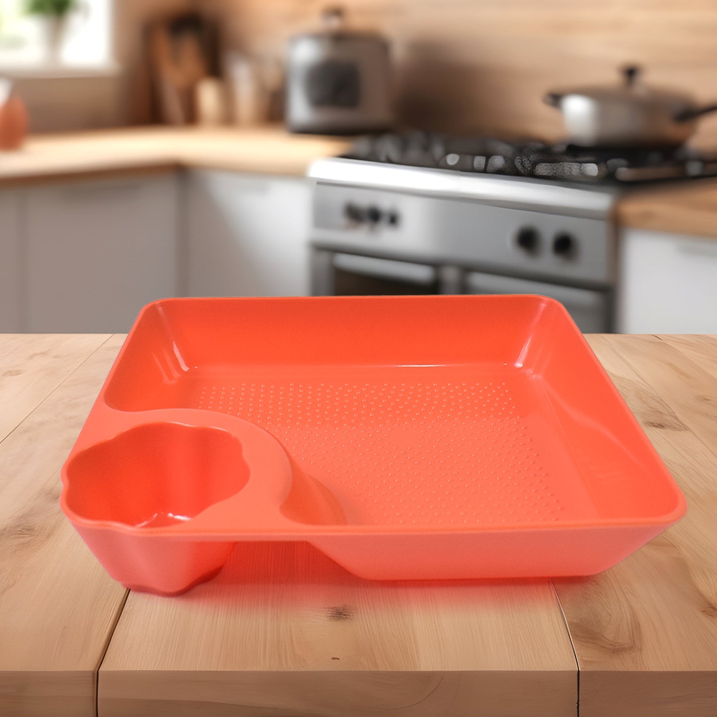 Plastic Plates With Dipping Saucer  Round Dip Part (1 Pc  1816 Cm  1 Pc) - Happy Price - Image 2