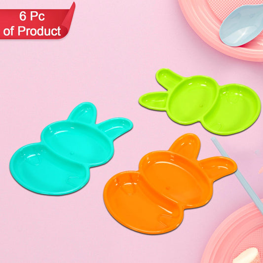 Rabbit Shape Dish 6 Pcs For Kids (Multicolor) - Happy Price - Image 1