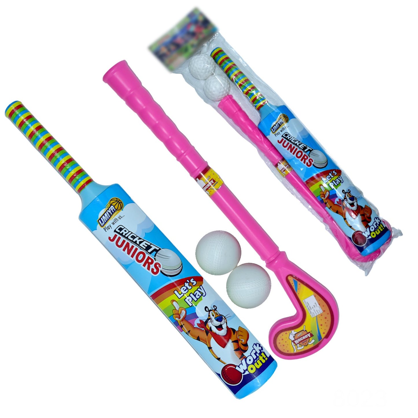 Combo Of Light Weight Plastic Bat Ball  Hockey For Kids - Happy Price - Image 7