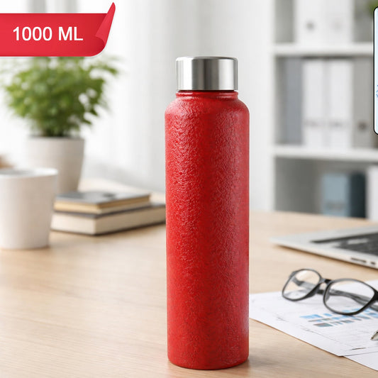 1000 ML Red Stainless Steel Water Bottle (1 Pc) - Leak-Resistant - Happy Price - Image 1