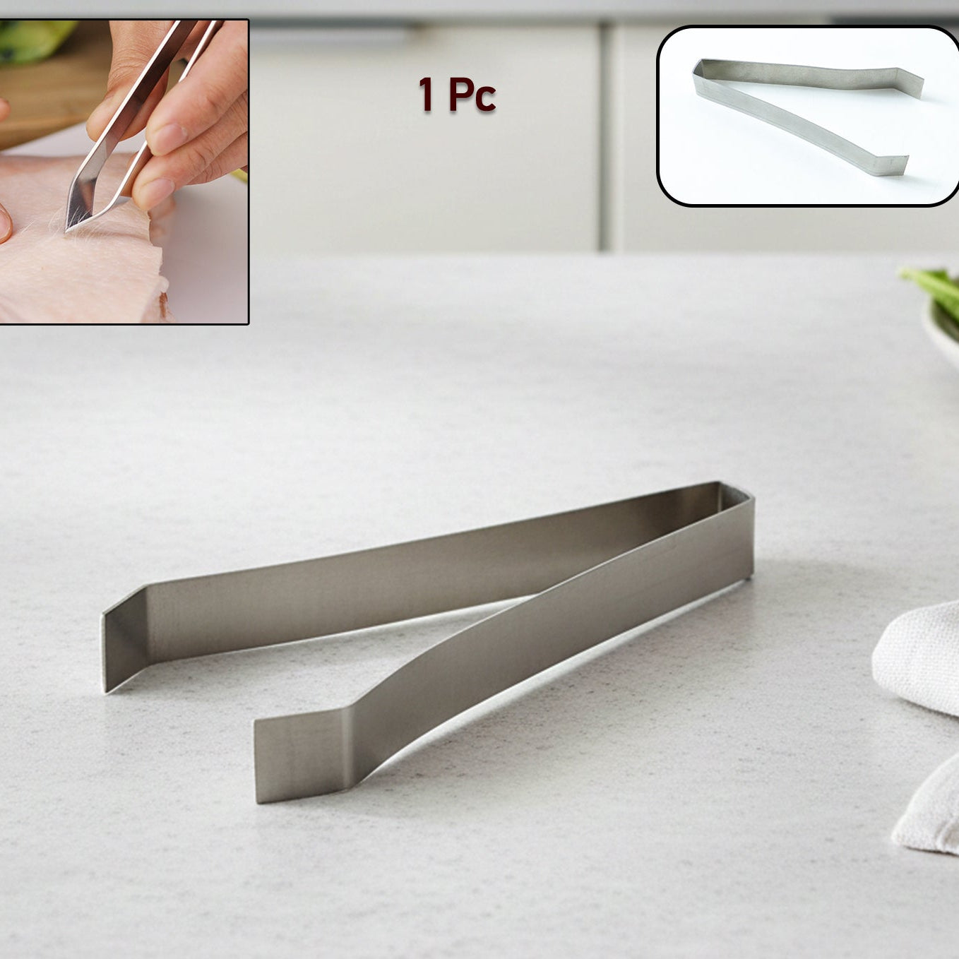 Stainless Steel Fish Bone Tweezers - 1 Pc Precision Kitchen Tool for Deboning - Happy Price - Image 1