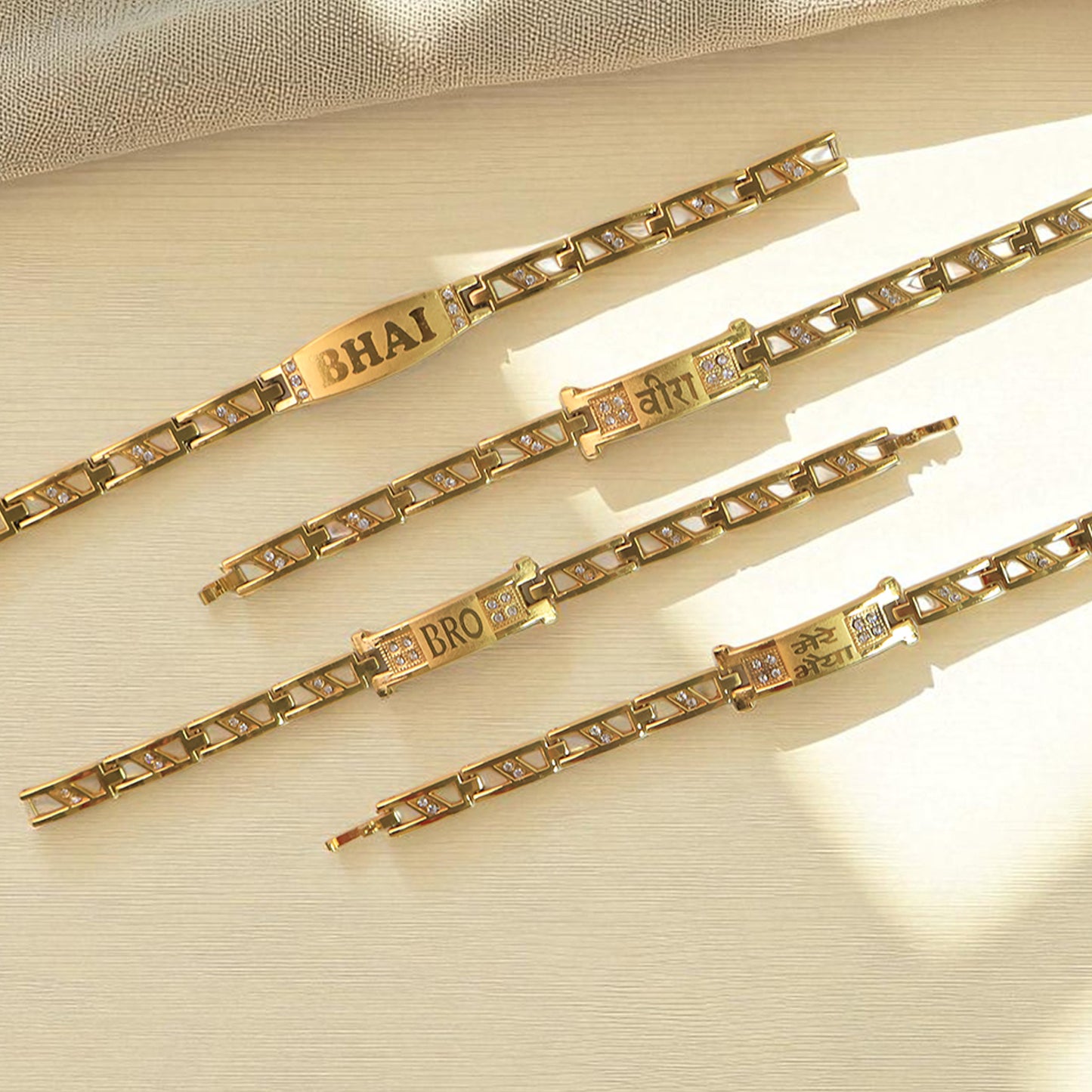 Metal Rakhi Bracelet For Brother Chain Rakhi With Wording (Mix Design 1 Pc) - Happy Price - Image 5