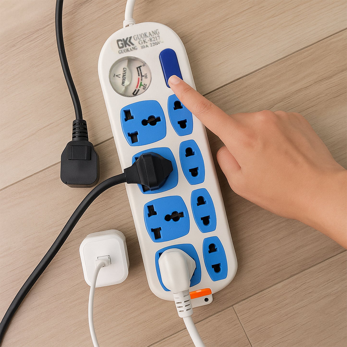 8 Socket Heavy Duty Extension Board with 10 Mtr Cable & Master Switch - Happy Price - Image 2