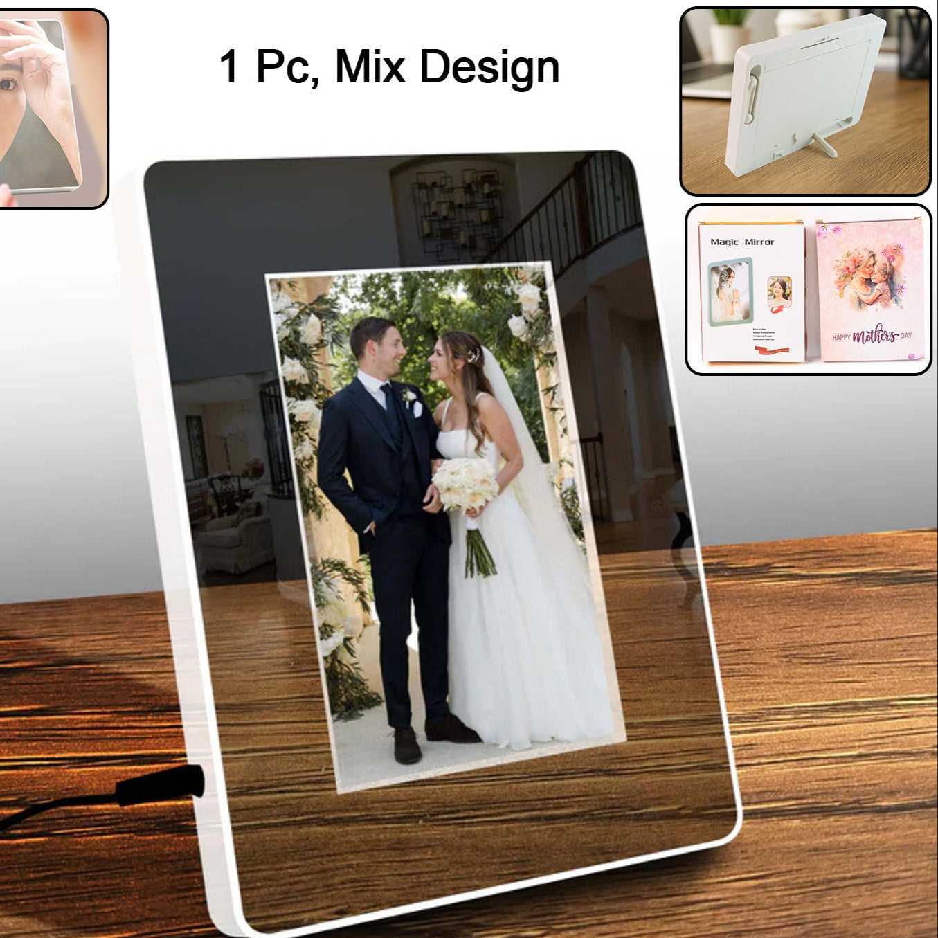 Multifunctional Led Magic Mirror With Hidden Photo Frame (1 Pc) - Happy Price - Image 1