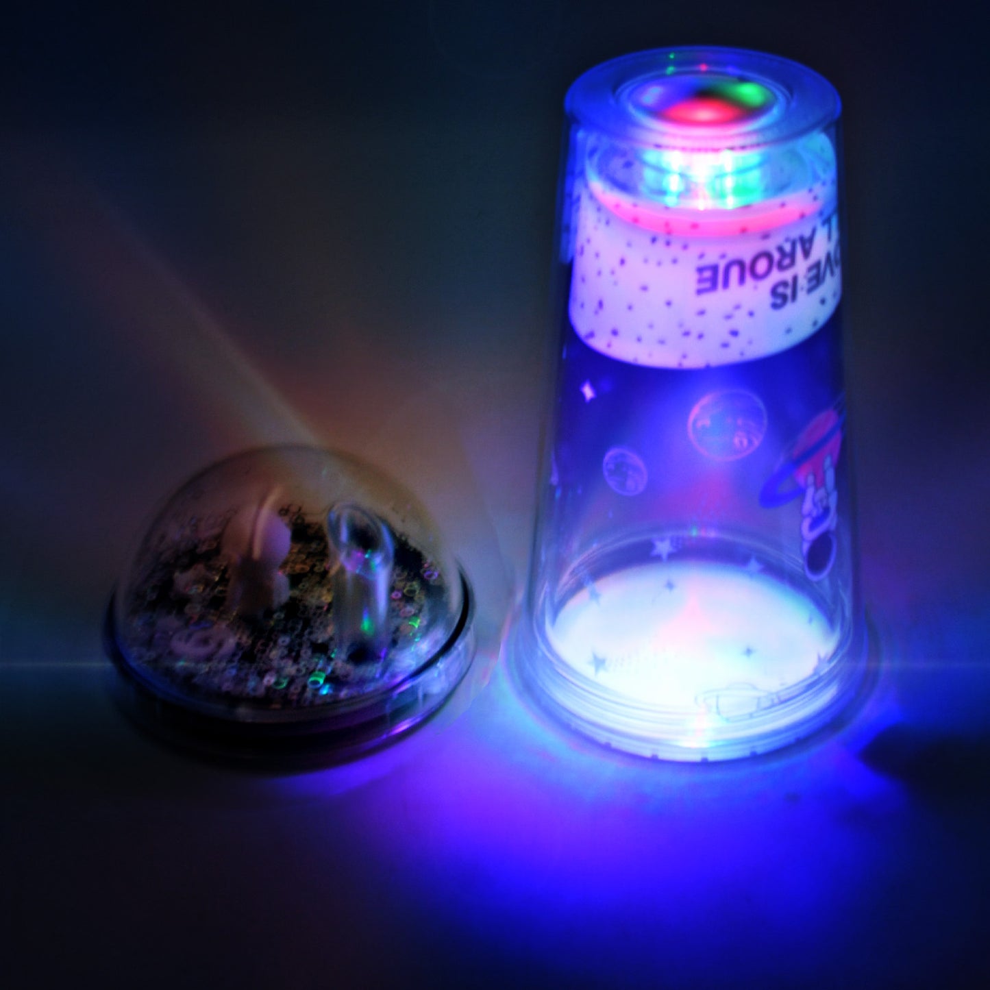 Astronaut Space Design LED Glow Light Tumbler with Straw - 13oz Insulated Double Wall Plastic Cup for Kids - Happy Price - Image 4