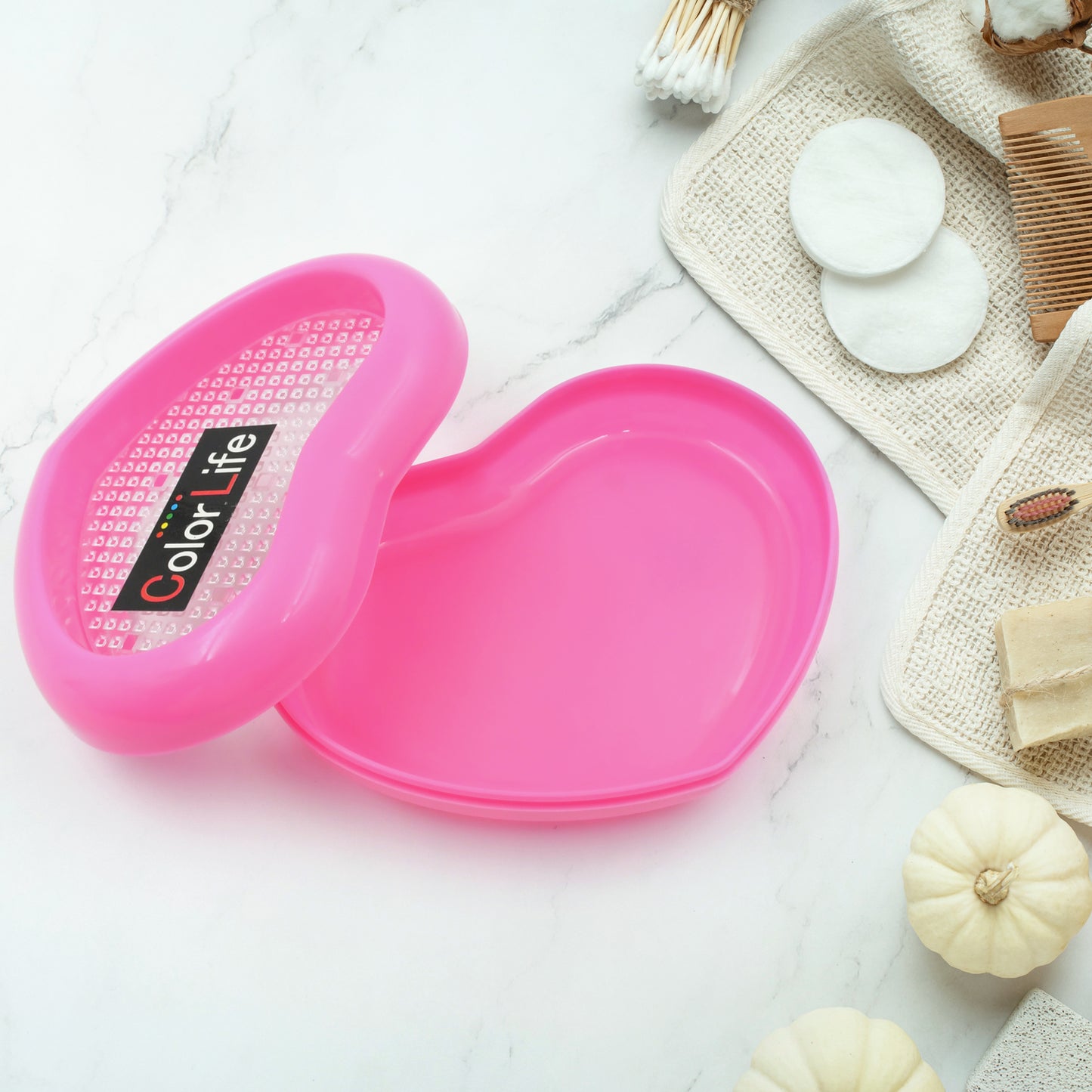 Bathroom Accessories Plastic Soap Case  Soap Dish  Soap Stand Plastic Soap Case Soap Holder Soap Dish For Bathroom Kitchen Sink (Oval  Heart Shape Soap Case  1 Pc ) - Happy Price - Image 2