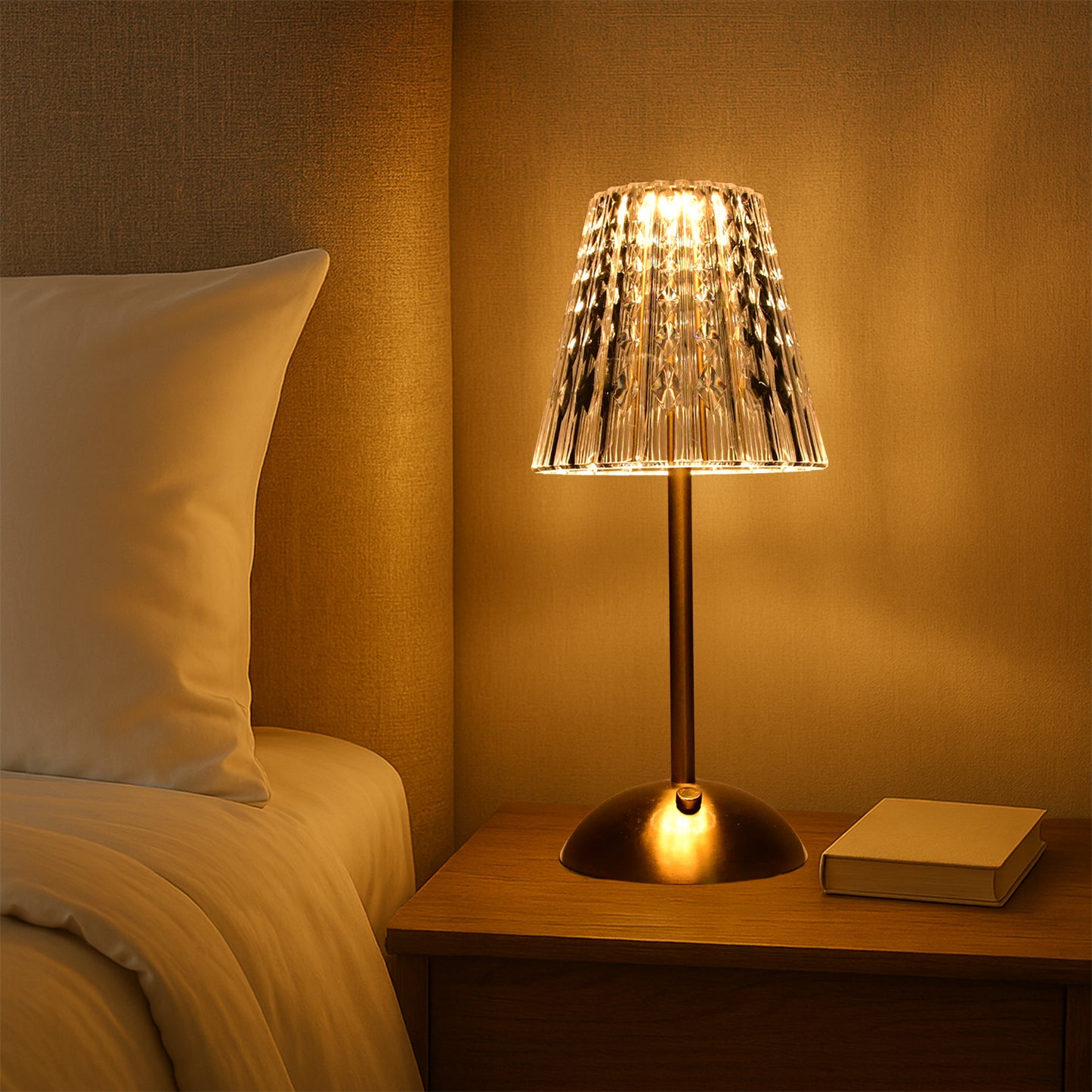 Elegant Crystal Table Lamp with USB Charging - Decorative LED Light for Home & Gifting - Happy Price - Image 5