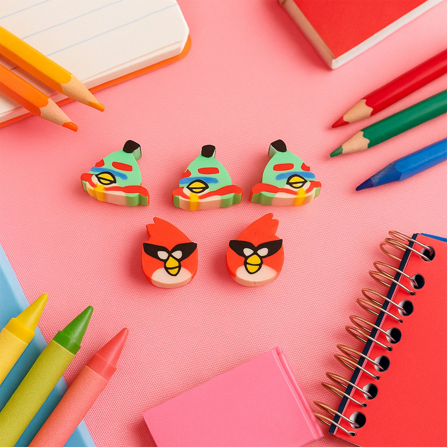 Mini Cartoon Erasers - 5 Pc Set, Fun Shapes for Kids - Happy Price - Image 6