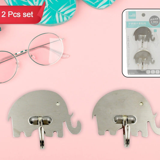 Multipurpose Strong Hook Self-adhesive Hooks For Wall Heavy Plastic Hook Sticky Hook Household For Home  Decorative Hooks Bathroom  All Type Wall Use Hook  Suitable For Bathroom Kitchen Office (2 Pc Set - Happy Price - Image 1