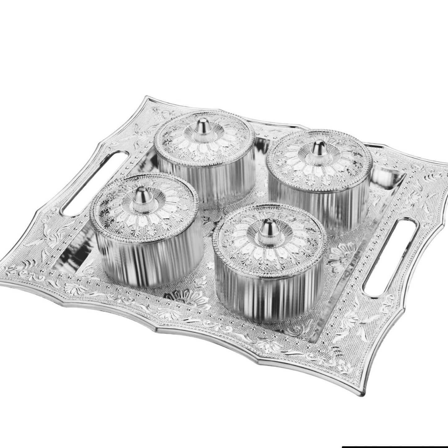 Dry Fruit Air Tight Bowls Tray With Lids 4 Section Snacks Mukhvas Dani - Happy Price - Image 1