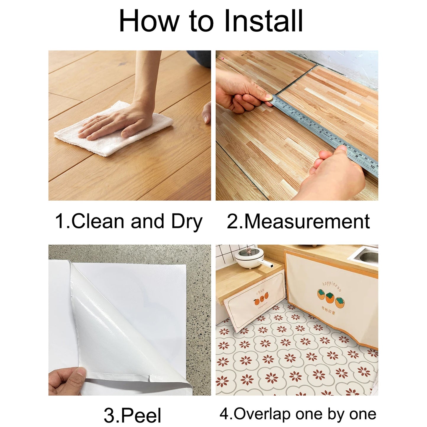 Peel And Stick Floor Tiles Kitchen  Bathroom Backsplash Sticker Detachable Waterproof Diy Tile Stickers For Wall Decoration Tiles Home Decoration (8x8 Inch  10 Pcs Set) - Happy Price - Image 2