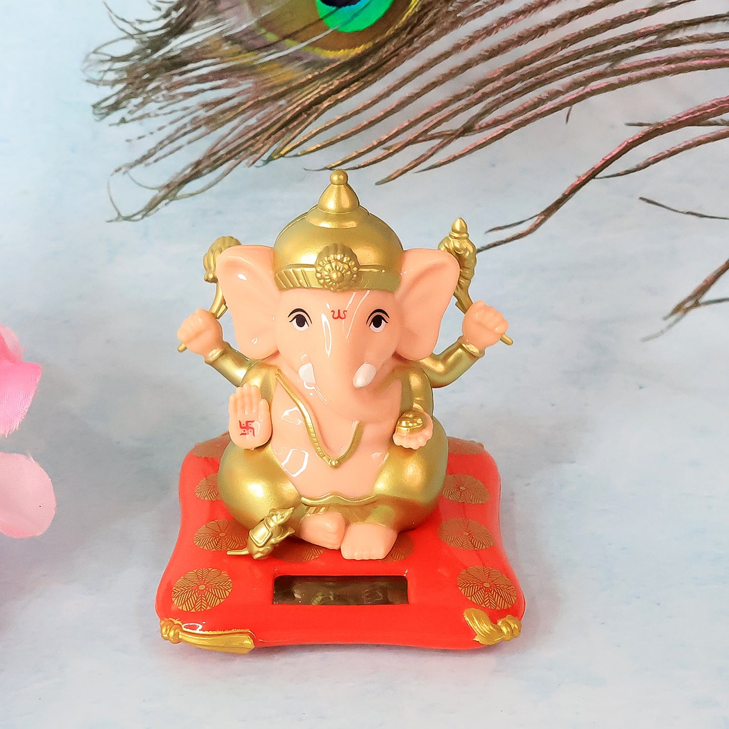 Solar Powered Lord Ganesh Idol - Medium Size Decorative Statue (1 Pc) - Happy Price - Image 3